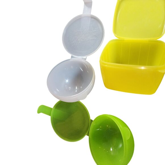 Tupperware Forget me Nots Cheese Tomatos Green/Yellow/White - Picture 3 of 4